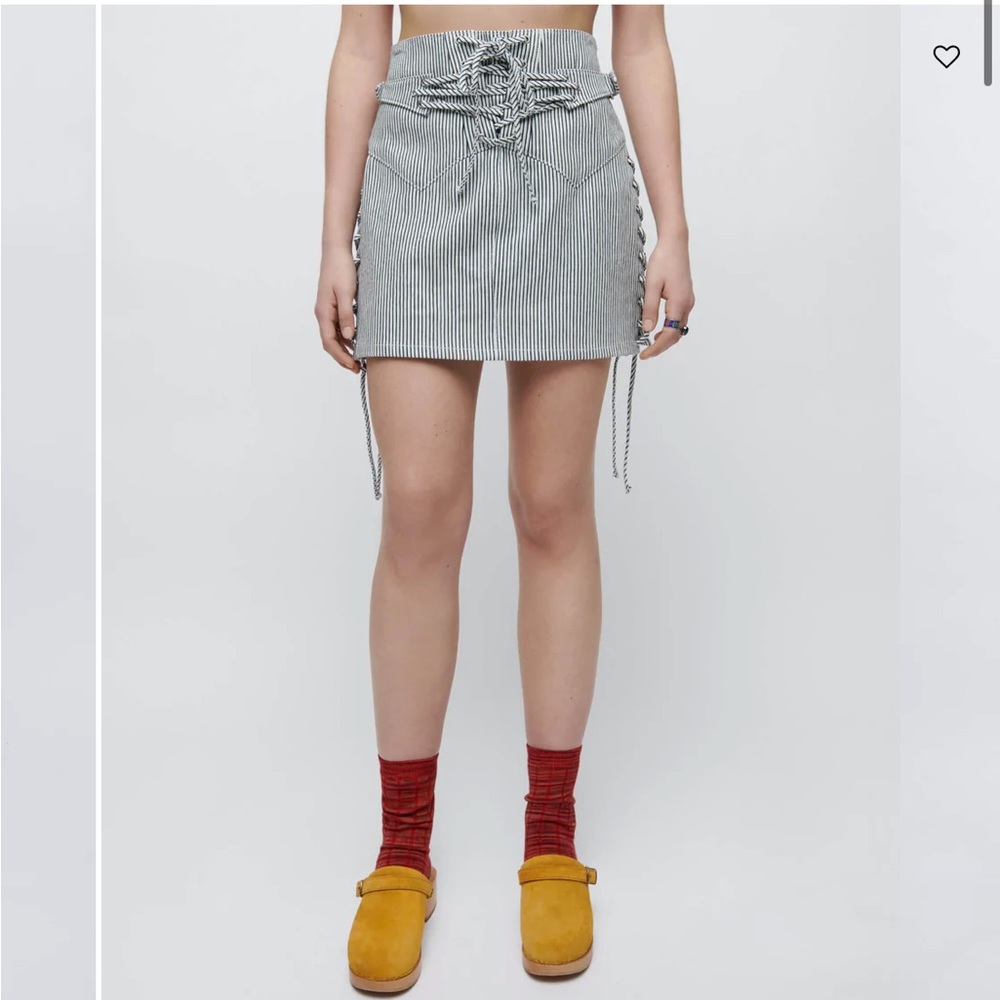 Re/Done 70s Lace Up Skirt